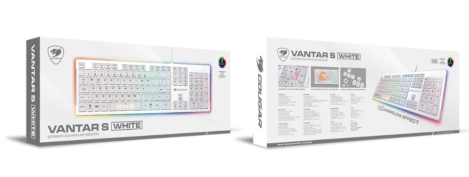 COUGAR herní klávesnice VANTAR S RGB White, Ultra Slim Thickness, Anti-Ghosting