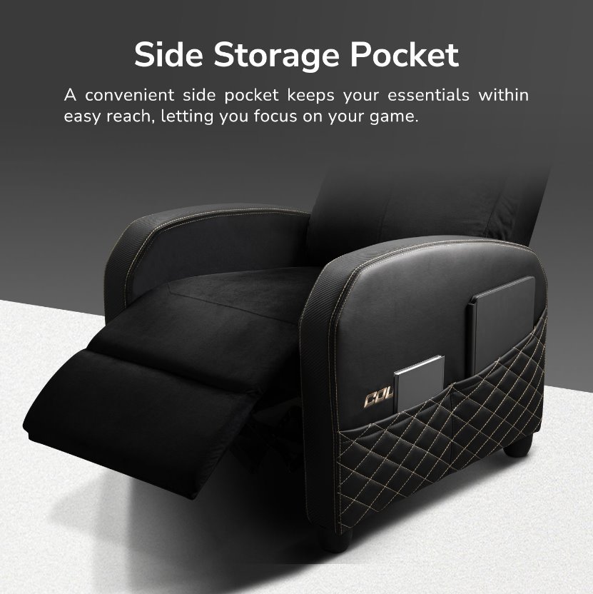 COUGAR herní křeslo RANGER ELITE GOLD - černá, gold, boční kapsy