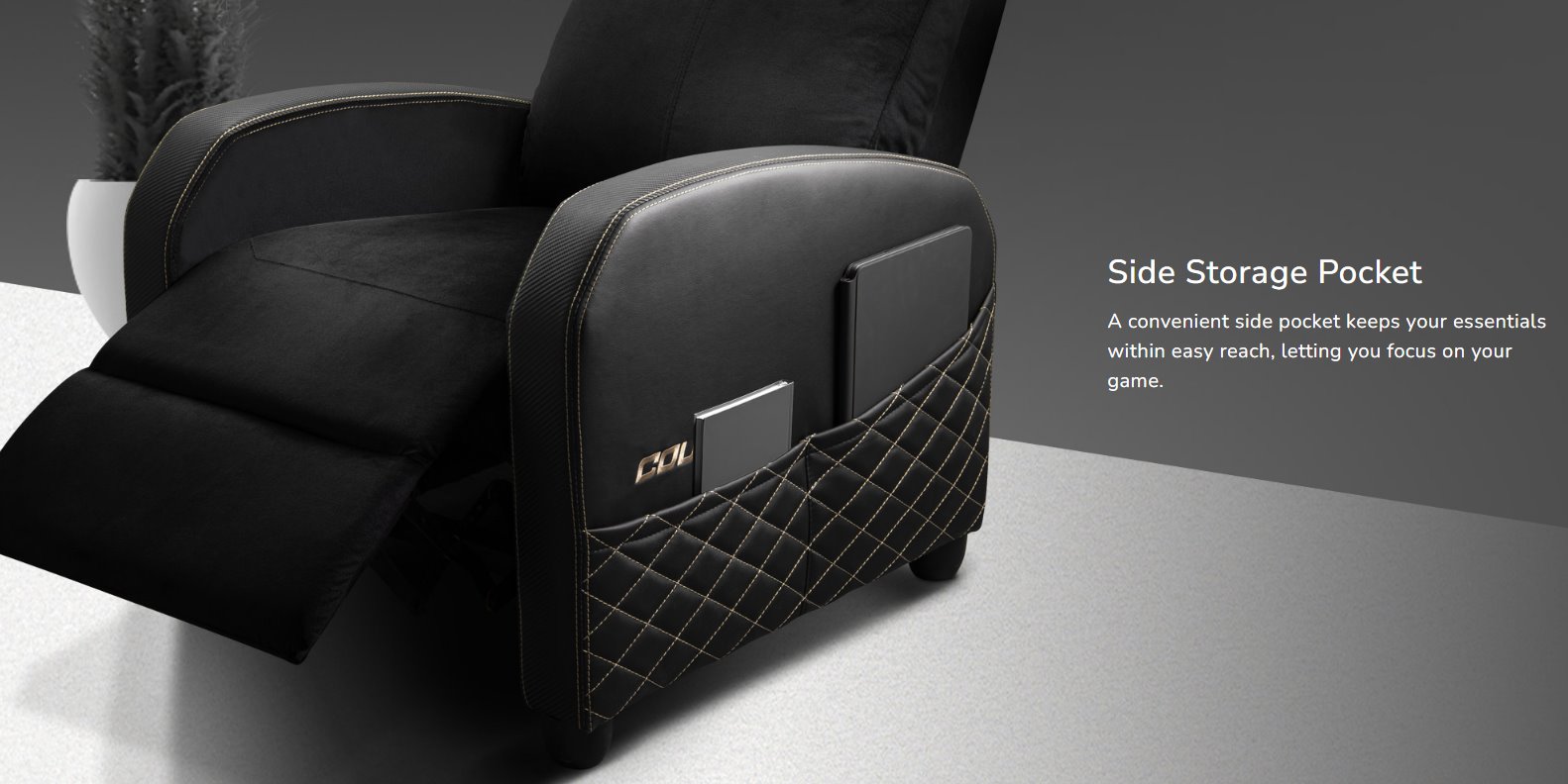 COUGAR herní křeslo RANGER ELITE GOLD - černá, gold, boční kapsy