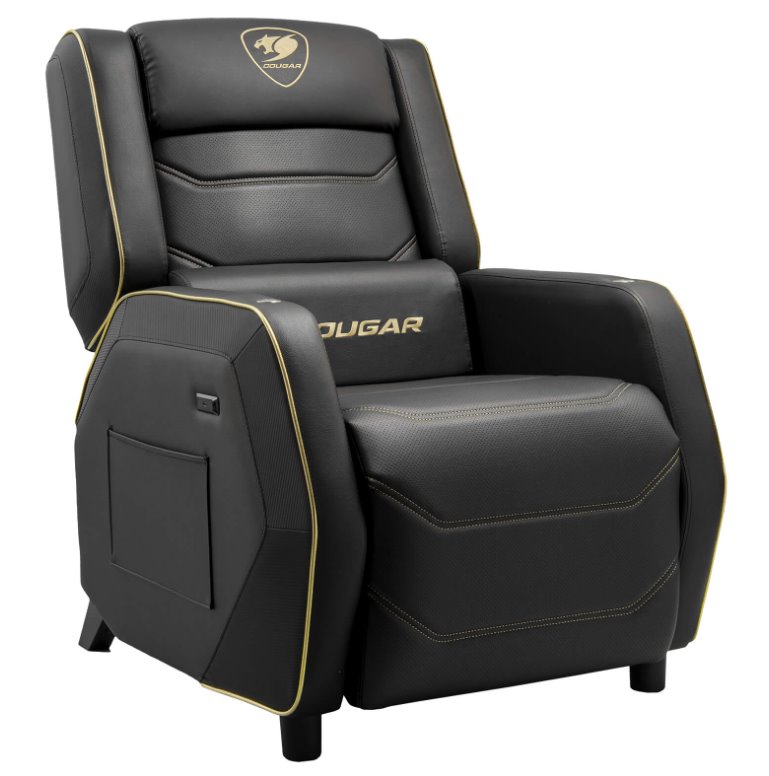 COUGAR herní křeslo RANGER PRO ROYAL - černá/zlatá, USB-C, otočný stolek, boční kapsa