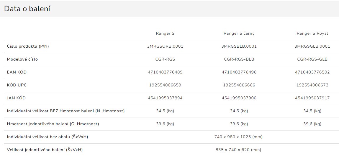 COUGAR herní křeslo RANGER S - černá, boční kapsa