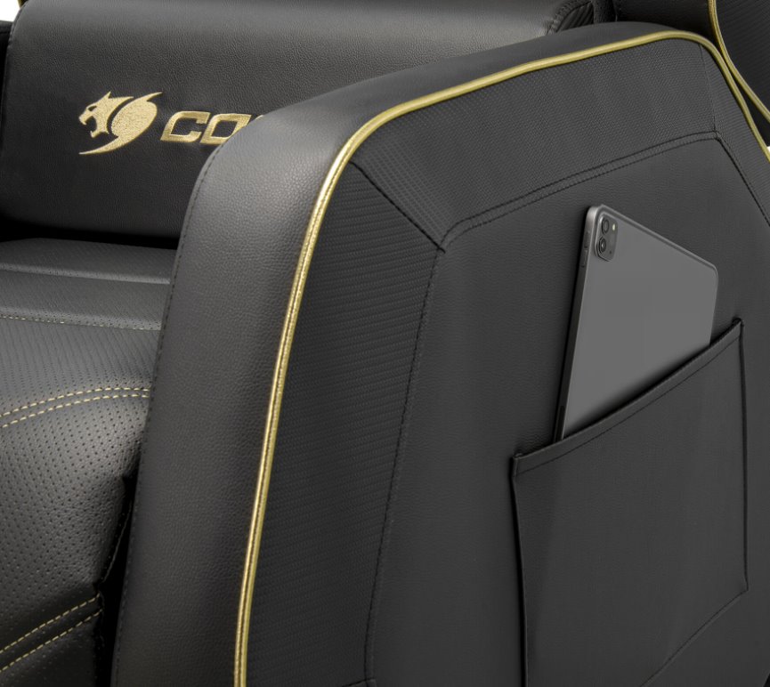 COUGAR herní křeslo RANGER S ROYAL - černá/zlatá, boční kapsa