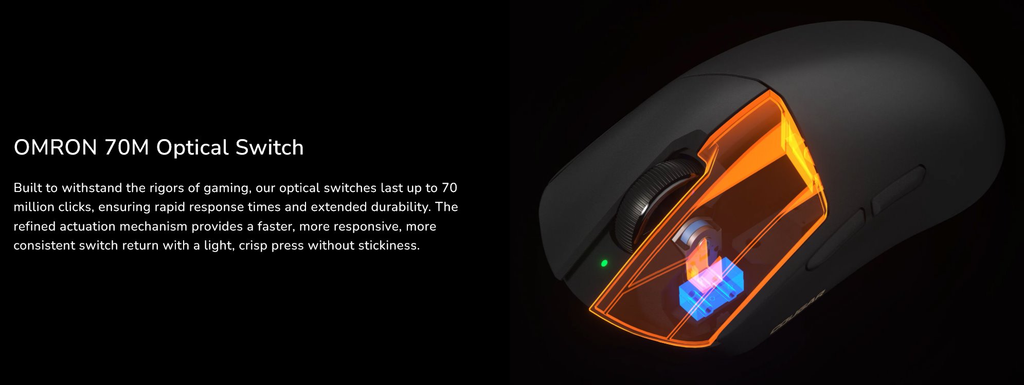 COUGAR herní myš bezdrátová/drátová REVENGER PRO 4K BLACK, čip PixArt 3395, 26000dpi, 650 IPS, 55g