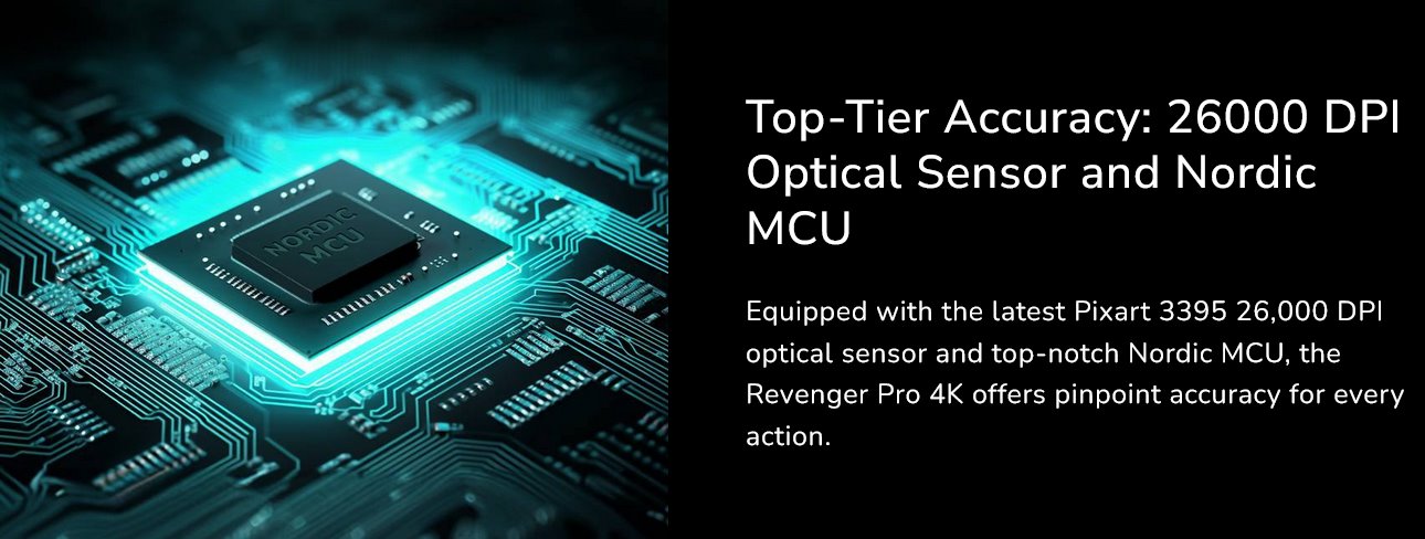 COUGAR herní myš bezdrátová/drátová REVENGER PRO 4K WHITE, čip PixArt 3395, 26000dpi, 650 IPS, 55g