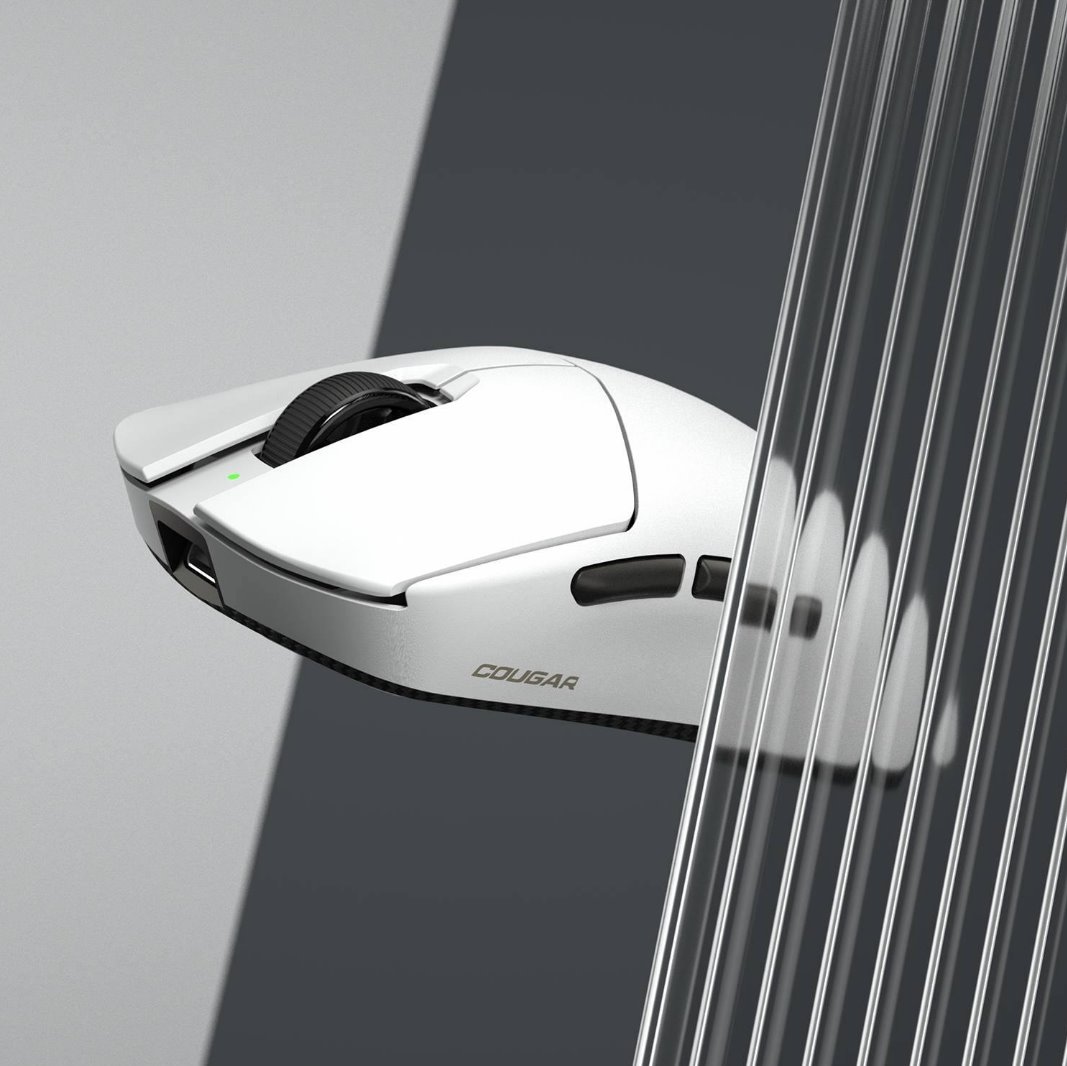 COUGAR herní myš bezdrátová/drátová REVENGER PRO 4K WHITE, čip PixArt 3395, 26000dpi, 650 IPS, 55g