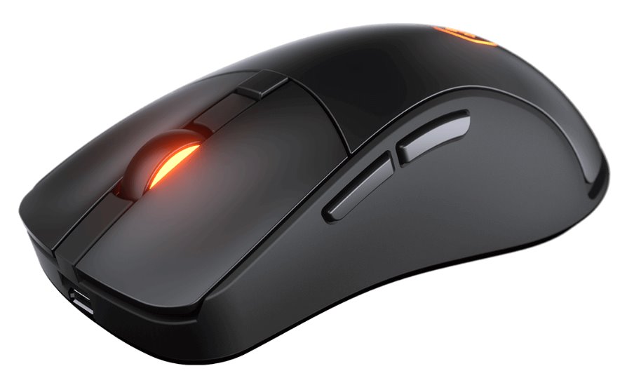 COUGAR herní myš bezdrátová SURPASSION RX 2.4GHz čip PMW3330 72000dpi RGB LED, LCD screen