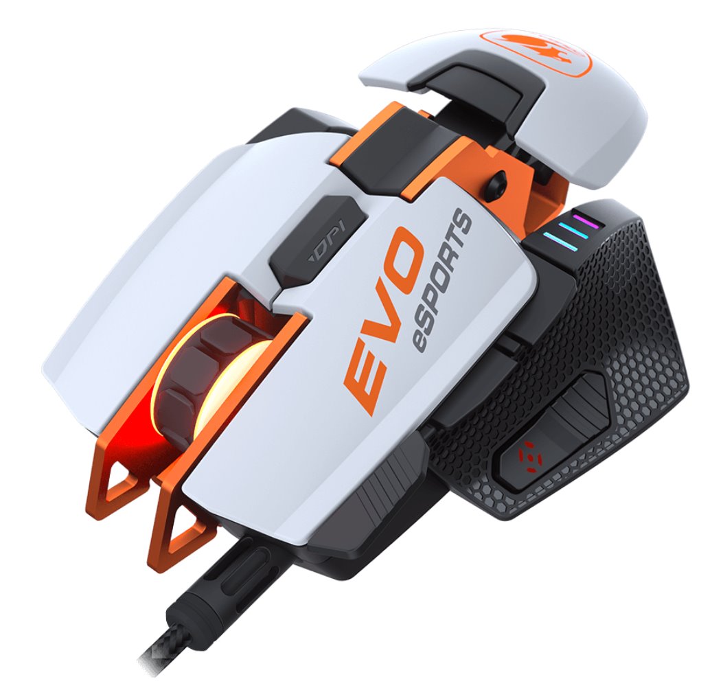 COUGAR herní myš drátová 700M Evo eSPORTS, optical, RGB, PMW-3389, 16000 DPI, white