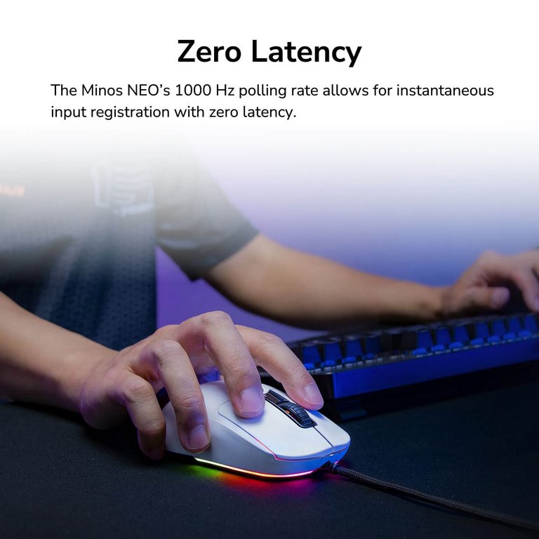 COUGAR herní myš drátová MINOS NEO WHITE, 6 tl., čip PixArt 3327, 6000dpi, 220 IPS, 63g, USB-A, Ultraflex kabel 1.8m