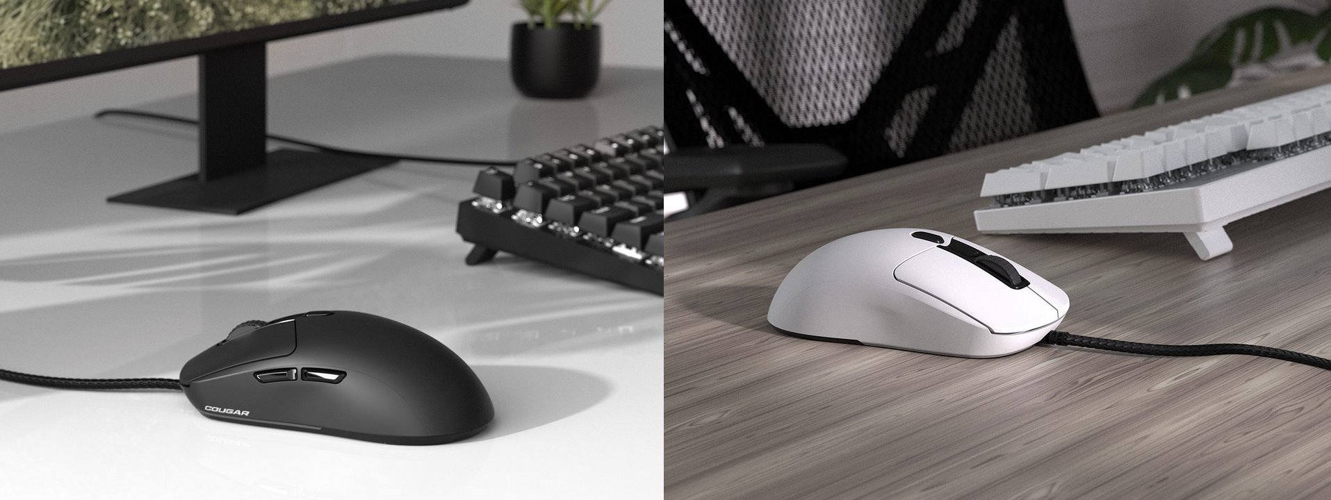 COUGAR herní myš drátová MINOS NEO WHITE, 6 tl., čip PixArt 3327, 6000dpi, 220 IPS, 63g, USB-A, Ultraflex kabel 1.8m