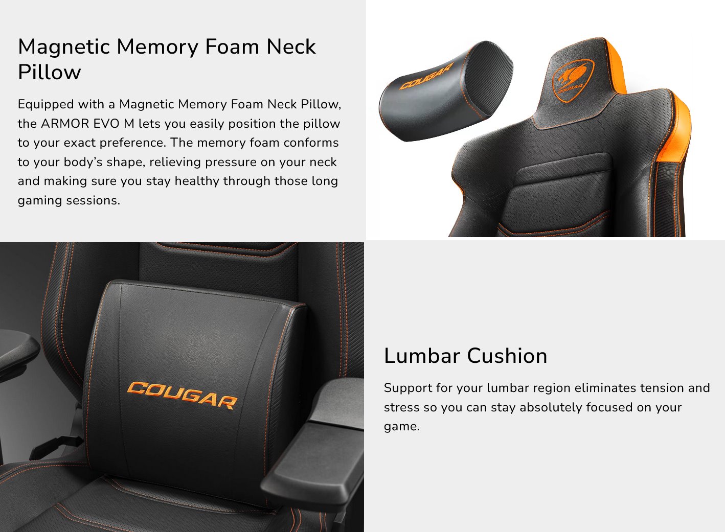 COUGAR herní židle ARMOR EVO M - černá/gold - s podnožkou