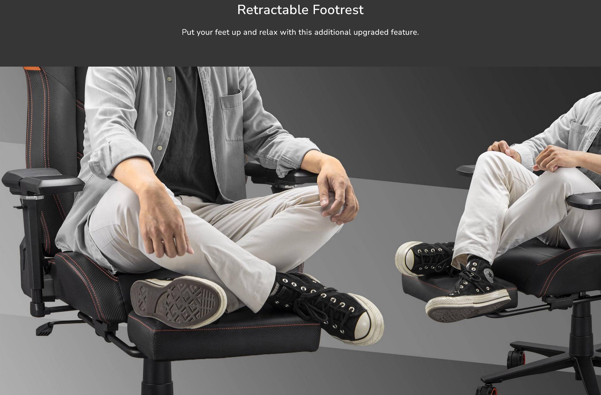 COUGAR herní židle ARMOR EVO M - černá/oranžová - s podnožkou