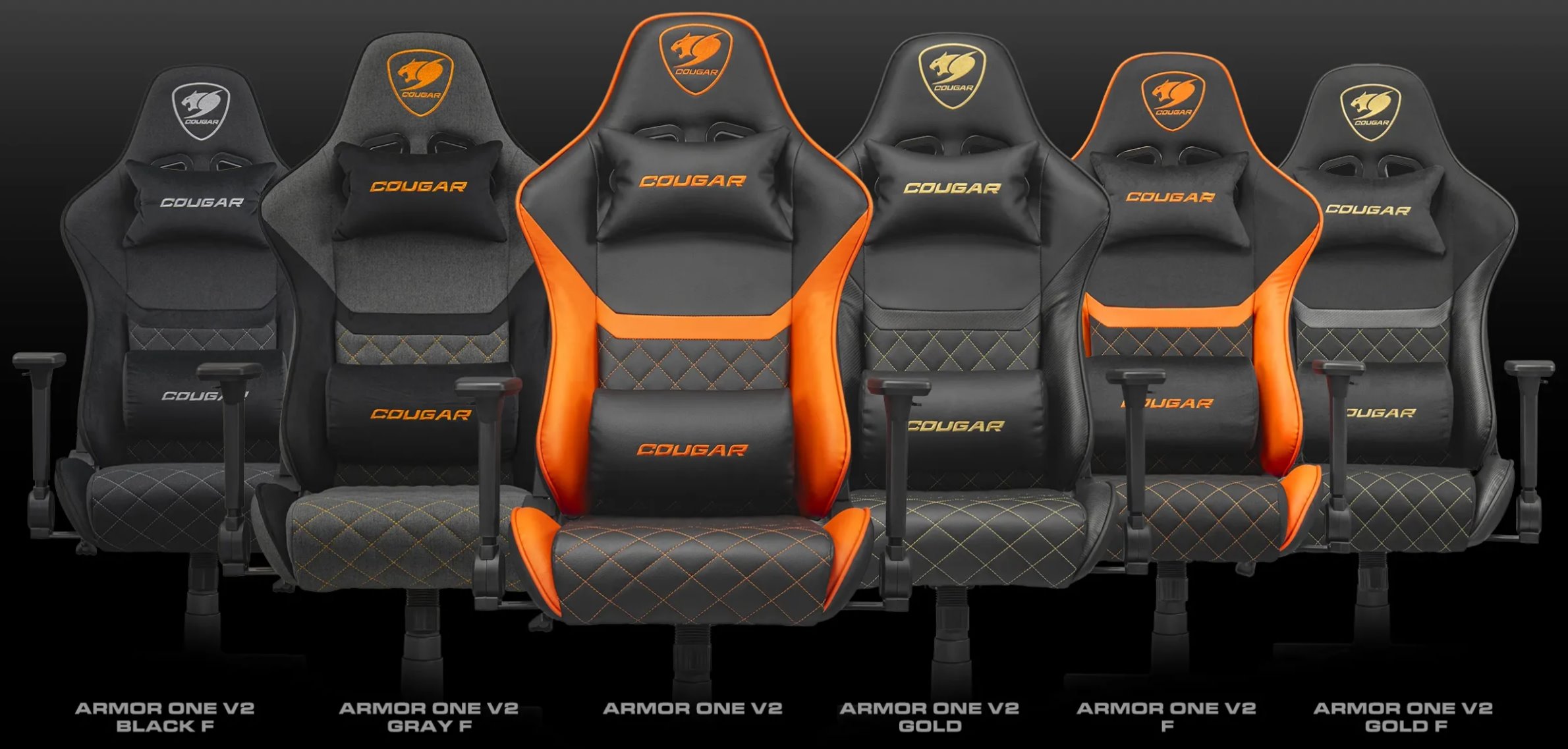 COUGAR herní židle ARMOR ONE V2 F (Tkaná látka) - černá