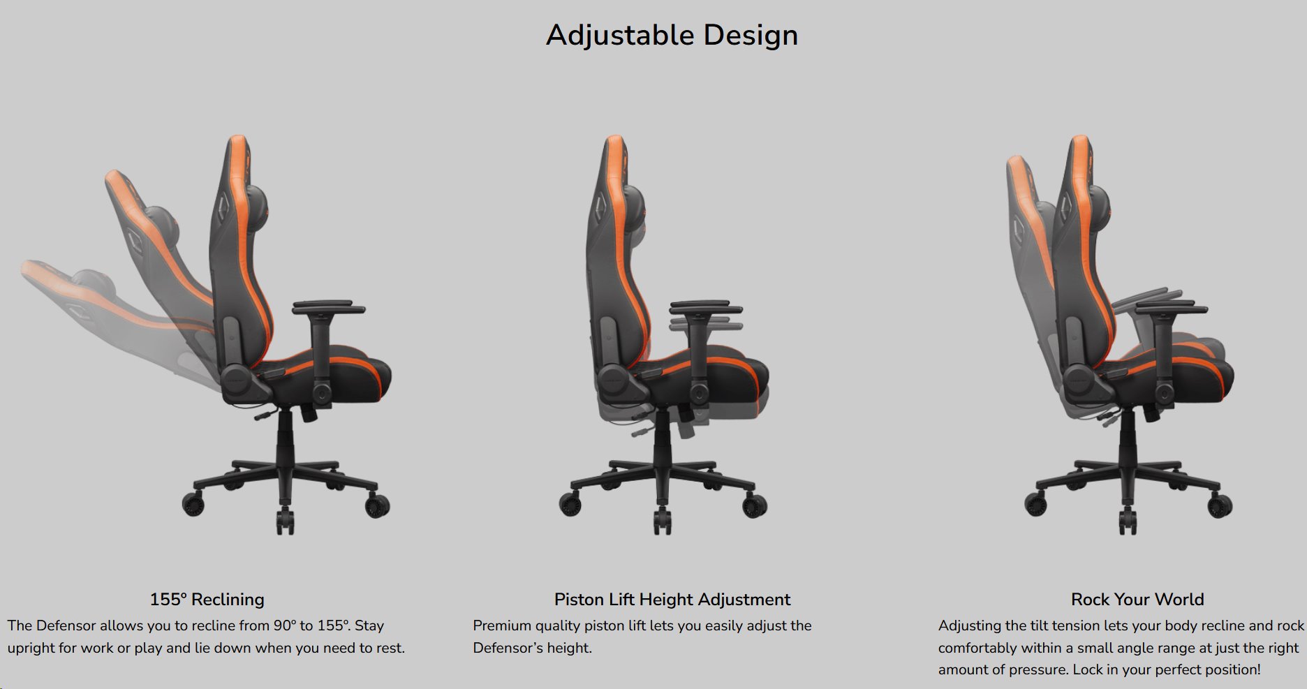 COUGAR herní židle DEFENSOR GOLD F (Tkaná látka) - černá/zlatá