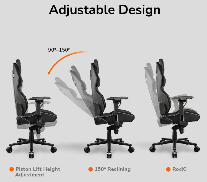 COUGAR herní židle HOTROD ROYAL - černá/zlatá