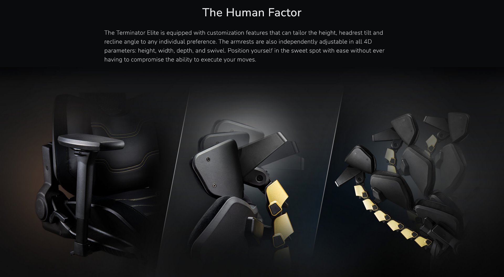 COUGAR herní židle TERMINATOR ELITE GOLD - černá/zlatá