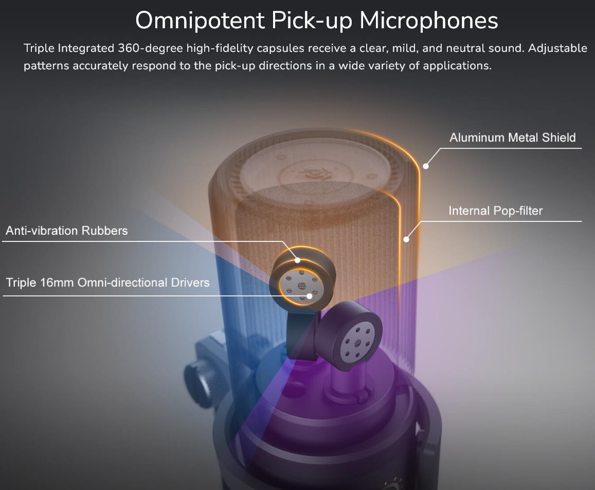 COUGAR mikrofón studio SCREAMER-X 3 Omni-Dimesion Mic Noise Reduction Pop Filter RGB Base
