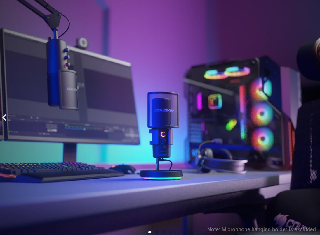 COUGAR mikrofón studio SCREAMER-X 3 Omni-Dimesion Mic Noise Reduction Pop Filter RGB Base