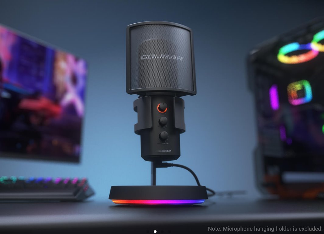 COUGAR mikrofón studio SCREAMER-X 3 Omni-Dimesion Mic Noise Reduction Pop Filter RGB Base