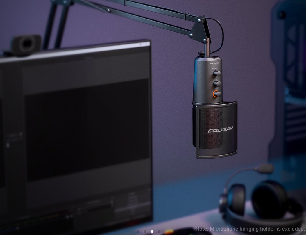 COUGAR mikrofón studio SCREAMER-X 3 Omni-Dimesion Mic Noise Reduction Pop Filter RGB Base