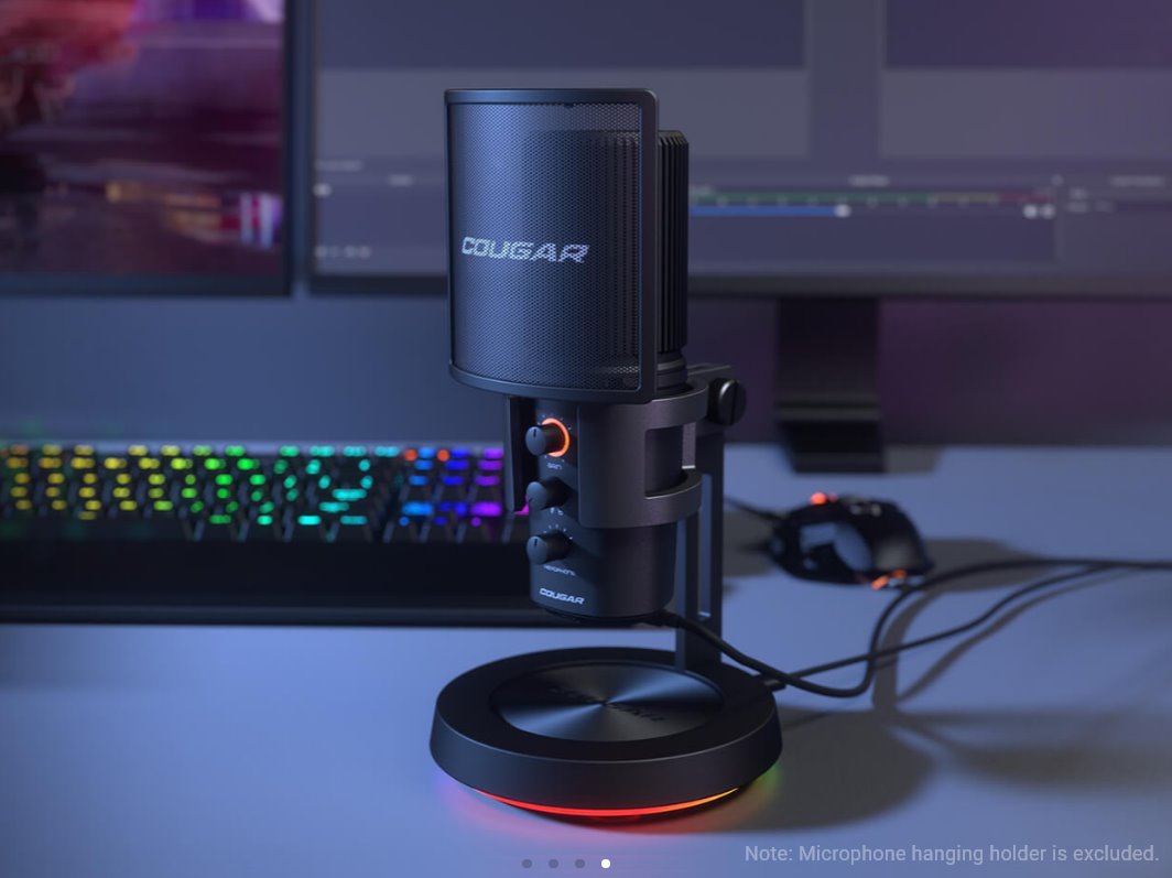 COUGAR mikrofón studio SCREAMER-X 3 Omni-Dimesion Mic Noise Reduction Pop Filter RGB Base