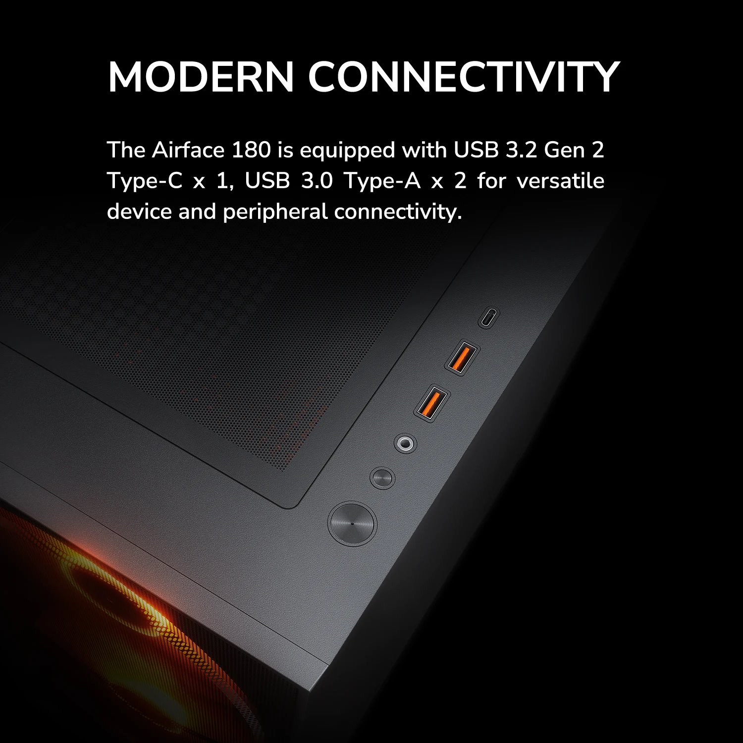 COUGAR PC skříň AIRFACE 180 PC Case, Mid Tower, Black