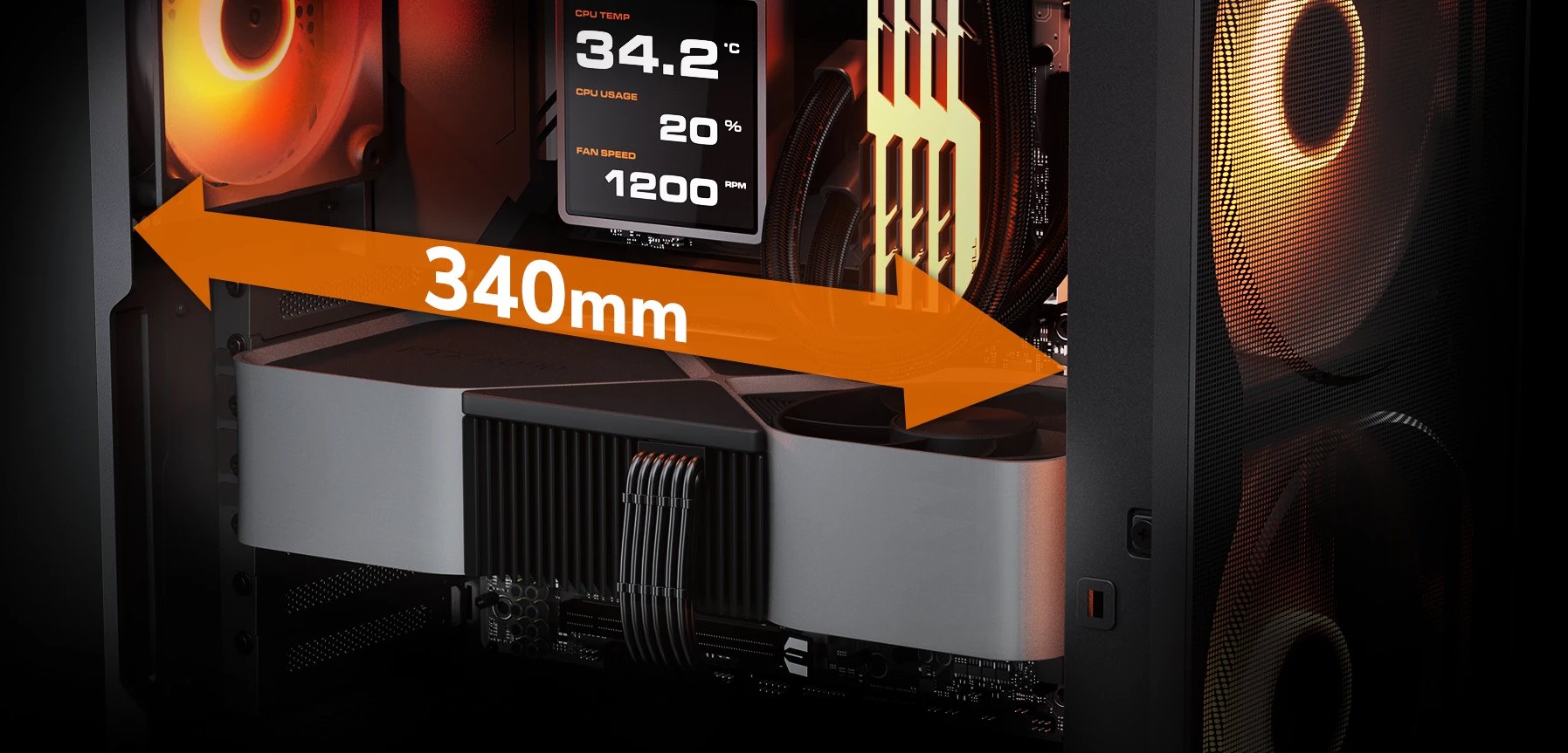 COUGAR PC skříň AIRFACE 180 PC Case, Mid Tower, Black