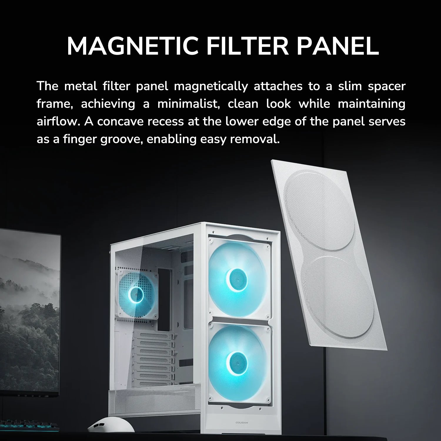 COUGAR PC skříň AIRFACE 180 PC Case, Mid Tower, White