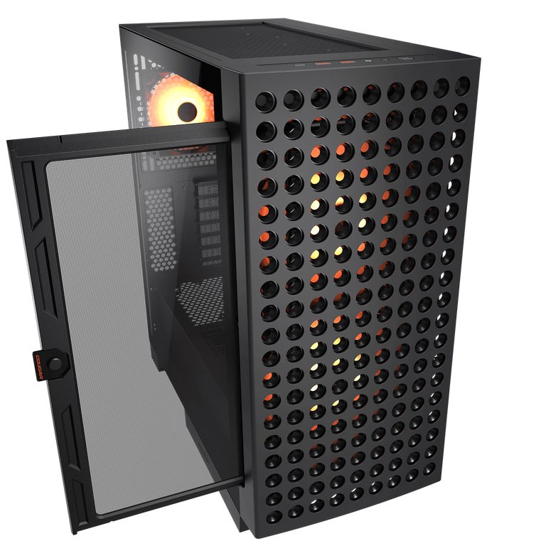 COUGAR PC skříň AIRFACE ECO RGB Black Mid Tower Airflow 2 x 180mm ARGB PWM Fans 1x 120mm ARGB Fan