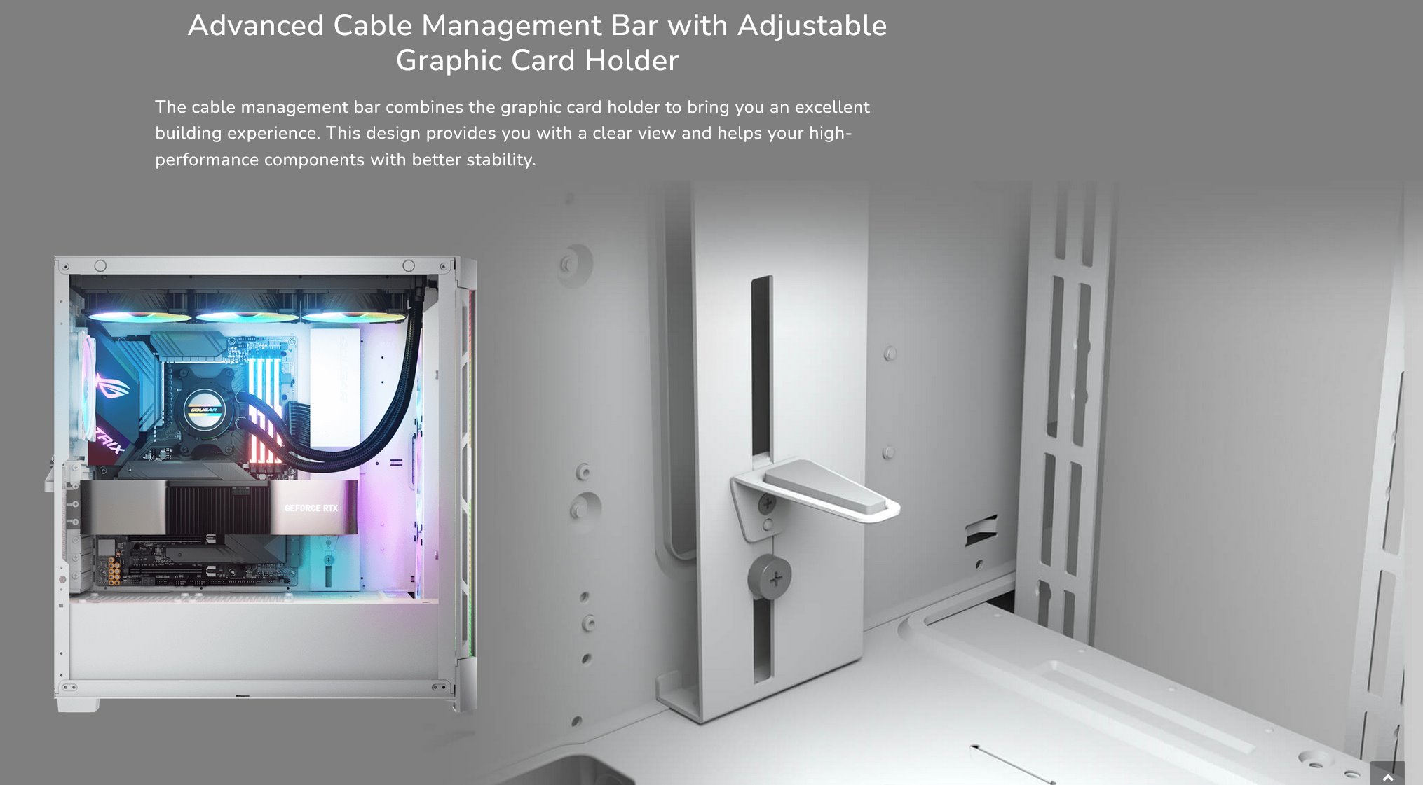 COUGAR PC skříň AIRFACE PRO RGB White Mid Tower Airflow Panel 3 x 120mm ARGB Fans 1x 120mm ARGB Fan TG Left Panel