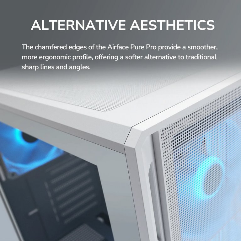 COUGAR PC skříň AIRFACE PURE PRO Black Mid Tower Mesh Front Panel 3 x 120mm ARGB Fan, Rear Panel 1x 120mm ARGB Fan