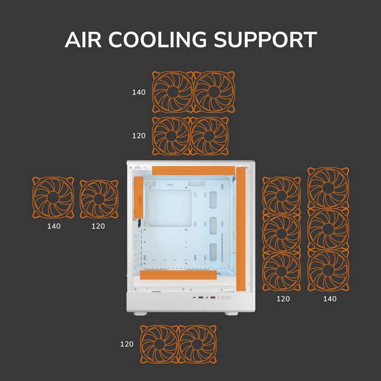 COUGAR PC skříň AIRFACE PURE PRO Black Mid Tower Mesh Front Panel 3 x 120mm ARGB Fan, Rear Panel 1x 120mm ARGB Fan