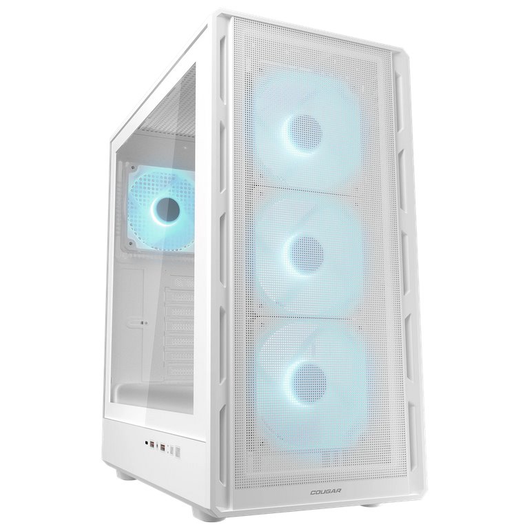 COUGAR PC skříň AIRFACE PURE PRO White Mid Tower Mesh Front Panel 3 x 120mm ARGB Fan, Rear Panel 1x 120mm ARGB Fan