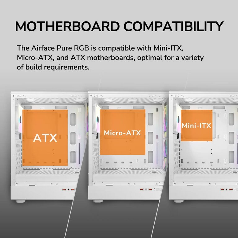 COUGAR PC skříň AIRFACE PURE RGB Black Mid Tower Mesh Front Panel 3 x 120mm ARGB Fan, Rear Panel 1x 120mm ARGB Fan