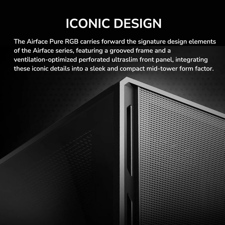 COUGAR PC skříň AIRFACE PURE RGB White Mid Tower Mesh Front Panel 3 x 120mm ARGB Fan, Rear Panel 1x 120mm ARGB Fan