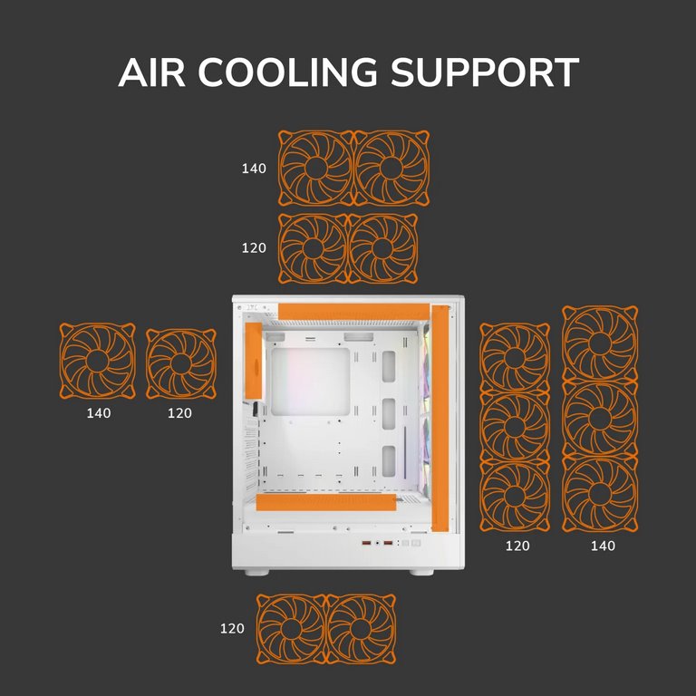 COUGAR PC skříň AIRFACE PURE RGB White Mid Tower Mesh Front Panel 3 x 120mm ARGB Fan, Rear Panel 1x 120mm ARGB Fan