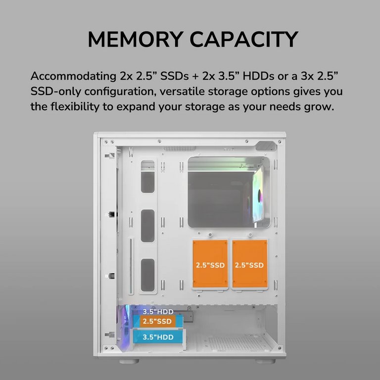 COUGAR PC skříň AIRFACE PURE RGB White Mid Tower Mesh Front Panel 3 x 120mm ARGB Fan, Rear Panel 1x 120mm ARGB Fan