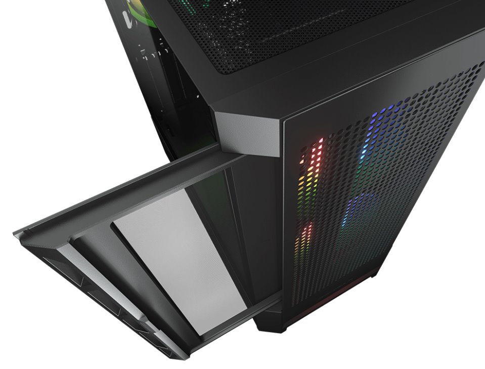 COUGAR PC skříň AIRFACE RGB Black Mid Tower Mesh Front Panel 2 x 140mm ARGB Fans 1x 120mm ARGB Fan TG Left Panel