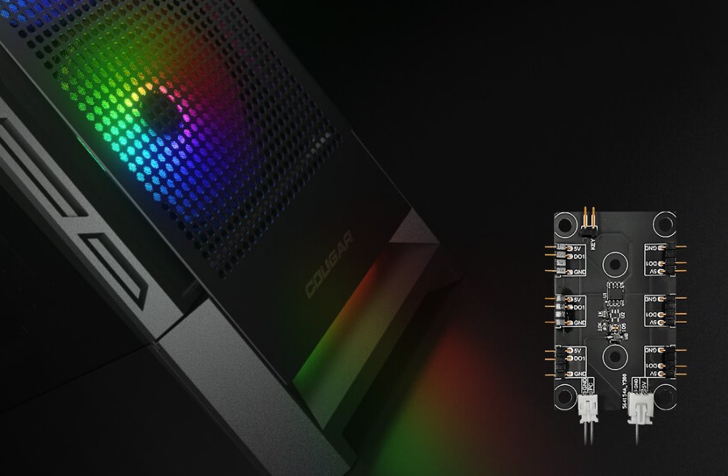 COUGAR PC skříň AIRFACE RGB Black Mid Tower Mesh Front Panel 2 x 140mm ARGB Fans 1x 120mm ARGB Fan TG Left Panel