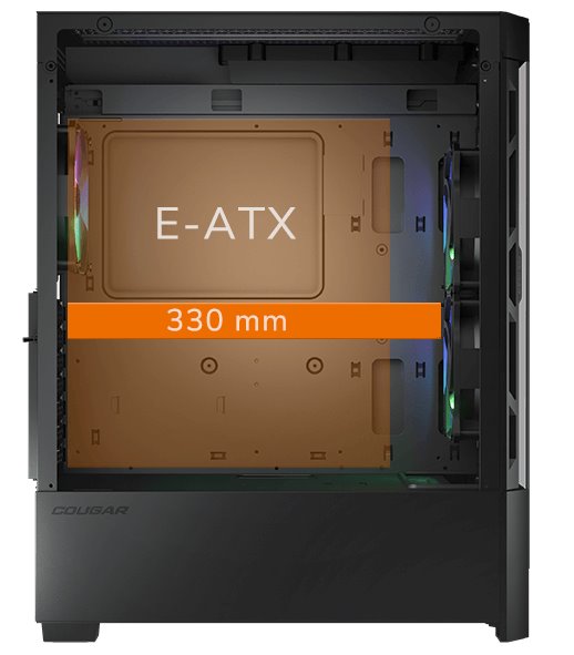 COUGAR PC skříň AIRFACE RGB Black Mid Tower Mesh Front Panel 2 x 140mm ARGB Fans 1x 120mm ARGB Fan TG Left Panel