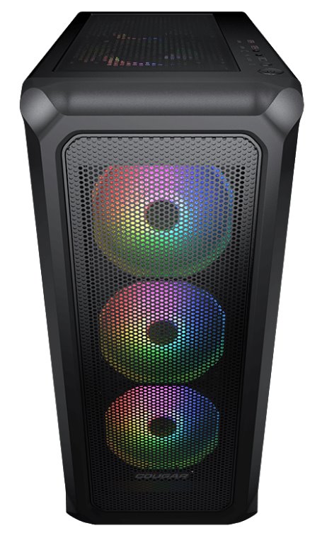 COUGAR PC skříň ARCHON 2 Mesh RGB Black Mid Tower Mesh Front Panel 3 x ARGB Fans 3mm TG Left Panel