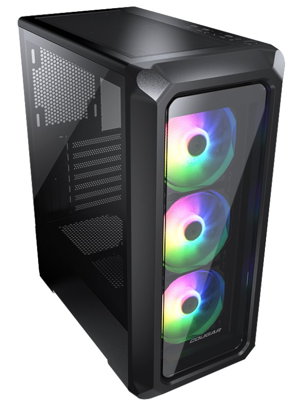 COUGAR PC skříň ARCHON 2 RGB Black Mid Tower TG Front Panel 3 x ARGB Fans 3mm TG Left Panel