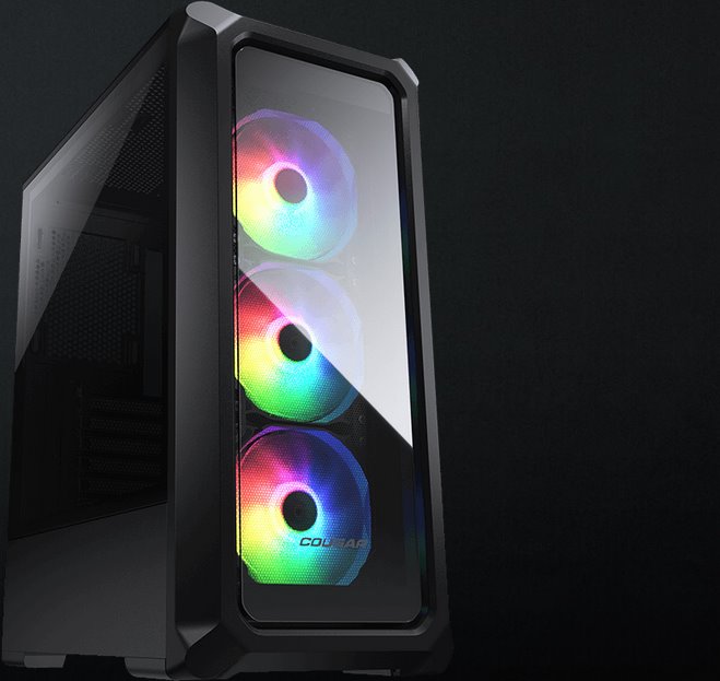 COUGAR PC skříň ARCHON 2 RGB White Mid Tower TG Front Panel 3 x ARGB Fans 3mm TG Left Panel