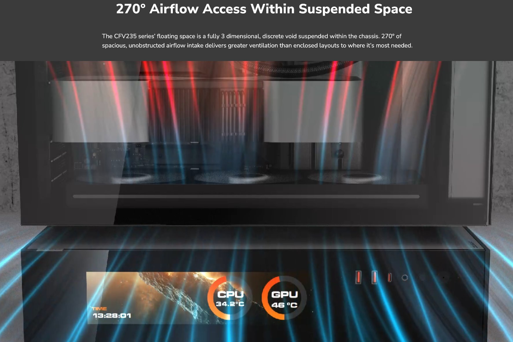 COUGAR PC skříň CFV235 Mesh Vision Black Mid