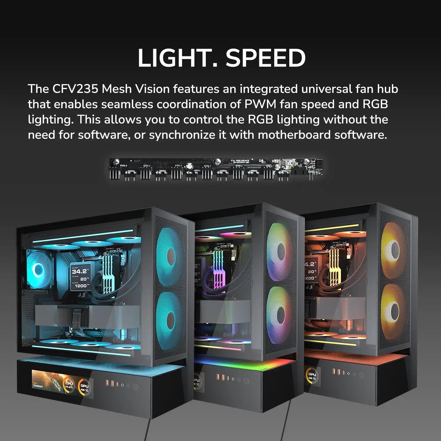 COUGAR PC skříň CFV235 Mesh Vision White Mid