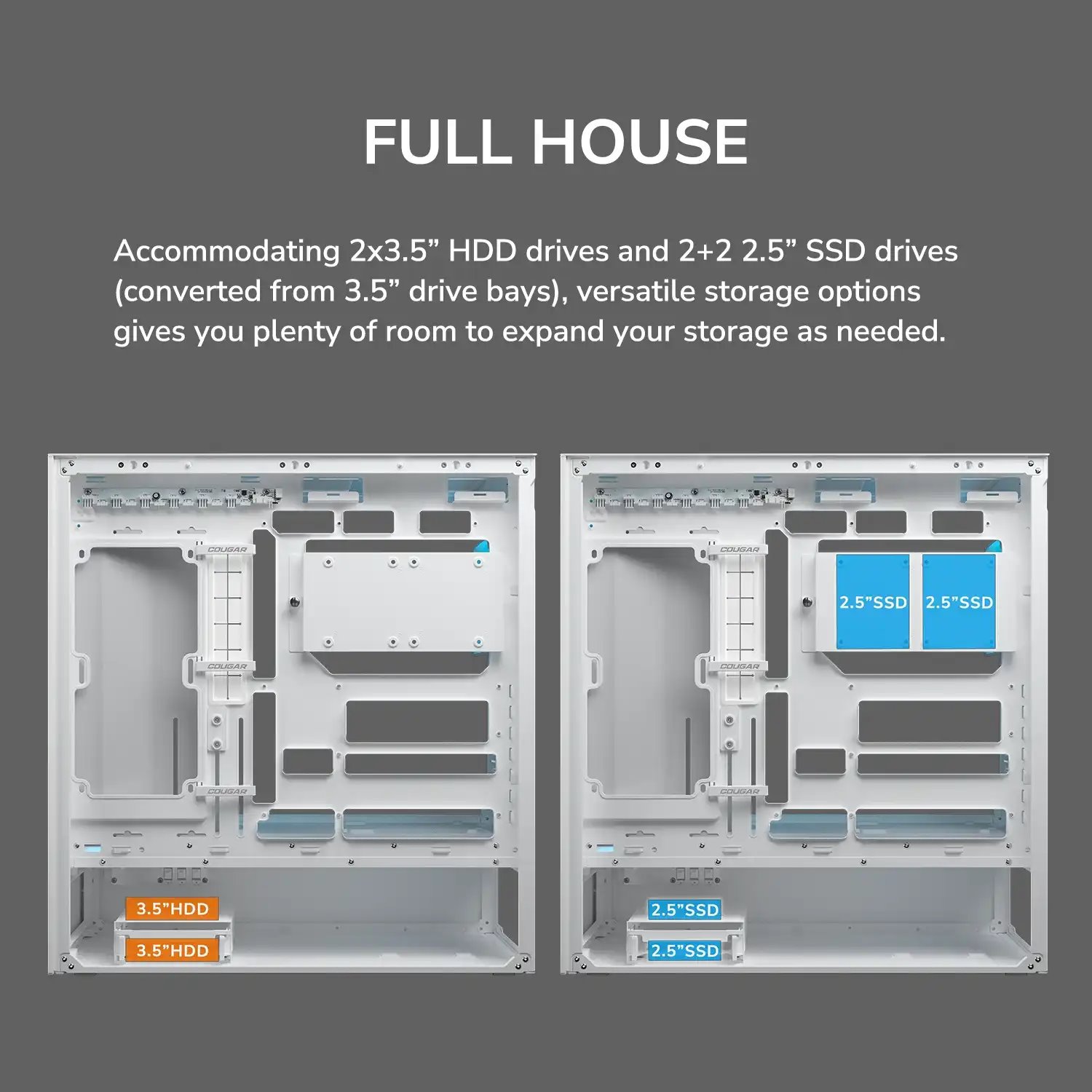 COUGAR PC skříň CFV235 Mesh Vision White Mid
