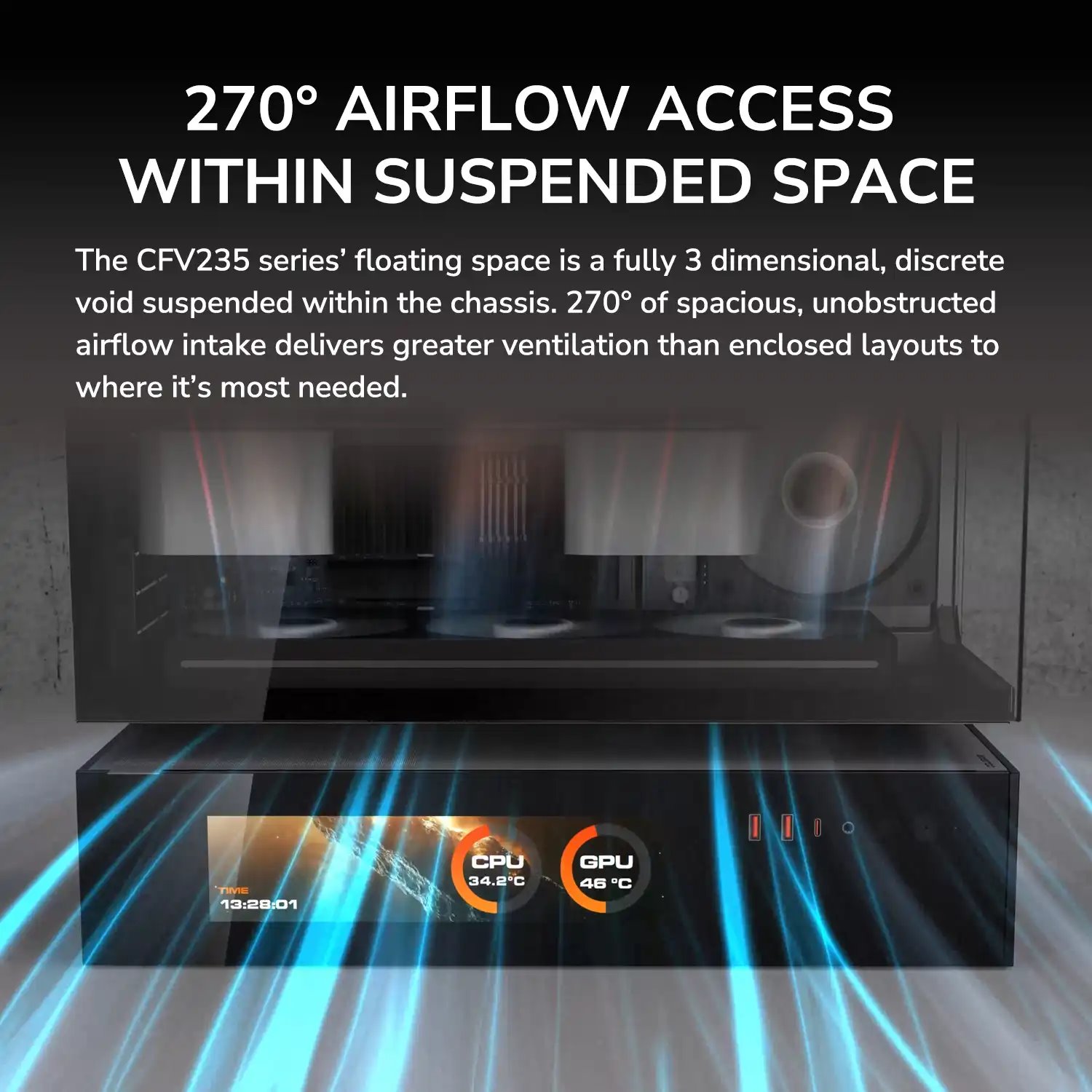 COUGAR PC skříň CFV235 White Vision Mid