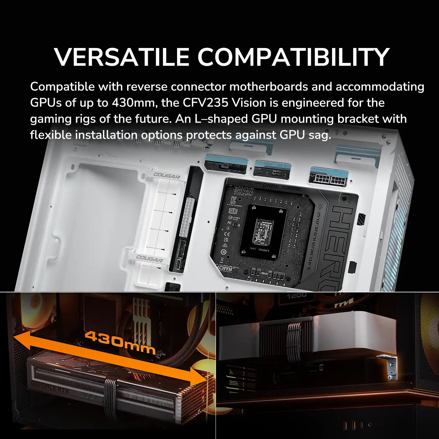 COUGAR PC skříň CFV235 White Vision Mid