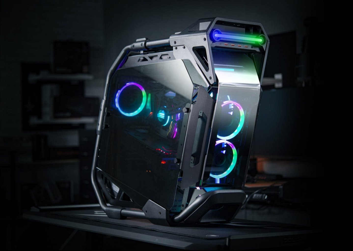 COUGAR PC skříň CRATUS Mid Tower Integrated ARGB Lighting fans 2x120mm front,1x120mm rear