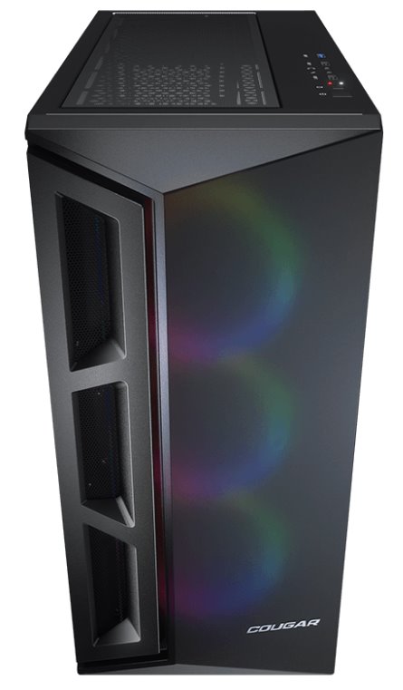 COUGAR PC skříň DARK BLADER X5 Black Mid Tower Plastic with Mesh Front Panel 1 x ARGB Fan 4mm TG Left Panel