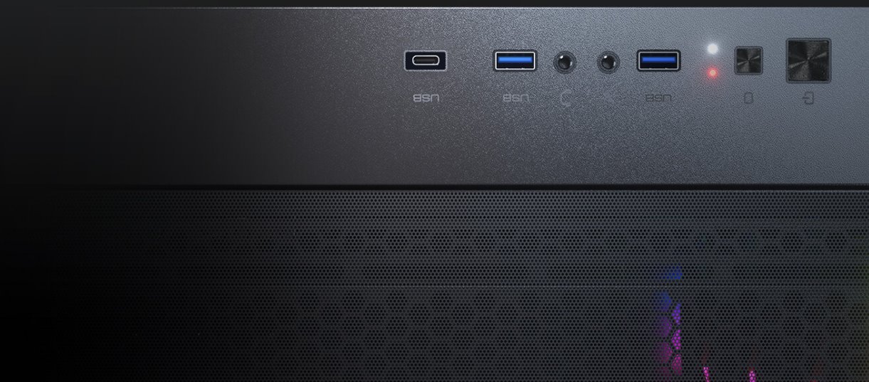 COUGAR PC skříň DARK BLADER X5 Black Mid Tower Plastic with Mesh Front Panel 1 x ARGB Fan 4mm TG Left Panel